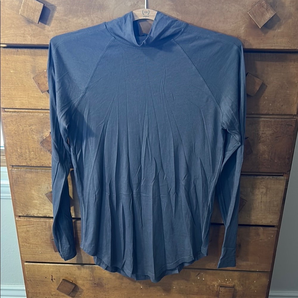 Women’s purple-ish grey mock neck long sleeve